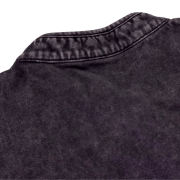 Snow Washed Qipao Collar Short Sleeve Cropped T-Shirt