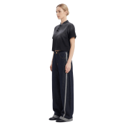 Light Tumble Monkey Wash Gradient Qipao Collar Short Sleeve Cropped T-Shirt