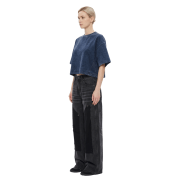 Snow Washed Casual Loose Fit Top Crew Neck Cropped T-Shirt
