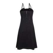 High-Waist Denim Adjustable Spaghetti Strap Halter Mini Dress