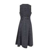 Women’s Sleeveless V-Neck Midi Denim Dress