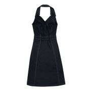 Women’s V-Neck Halter High-Waist Denim Mini Dress