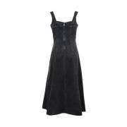 Women’s High-Waisted A-Line Cami Denim Dress