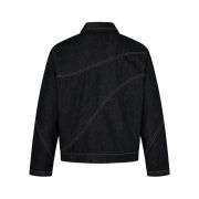 Vintage Deconstructed Washed Raw Denim Jacket