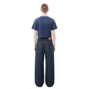 Light Tumble Monkey Wash Gradient Casual Loose Fit Top Crew Neck Cropped T-Shirt
