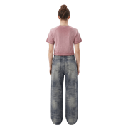 Inside-Out Tumble Washed Raglan Sleeve Round Neck Cropped T-Shirt