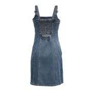 Women’s Vintage Washed High-Waist Denim Cami Mini Dress
