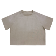 Light Tumble Monkey Wash Gradient Casual Loose Fit Top Crew Neck Cropped T-Shirt