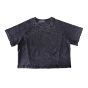 Inside-Out Tumble Washed Raglan Sleeve Round Neck Cropped T-Shirt
