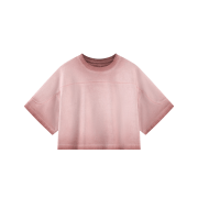 Inside-Out Tumble Washed Vintage Crew Neck Drop Shoulder Cropped T-Shirt