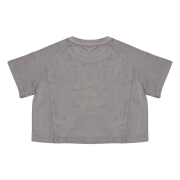Snow Washed Raglan Sleeve Round Neck Cropped T-Shirt