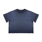 Inside-Out Tumble Washed Round Neck Cropped Short Sleeve T-Shirt