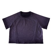 Inside-Out Tumble Washed Raglan Sleeve Round Neck Cropped T-Shirt