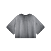 Inside-Out Tumble Washed Vintage Crew Neck Drop Shoulder Cropped T-Shirt