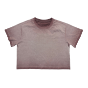 Inside-Out Tumble Washed Round Neck Cropped Short Sleeve T-Shirt