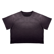 Light Tumble Monkey Wash Gradient Round Neck Cropped Short Sleeve T-Shirt