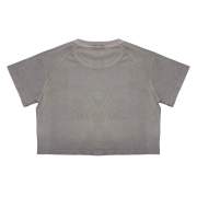 Snow Washed Round Neck Cropped Short Sleeve T-Shirt