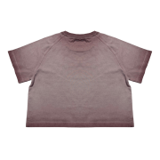 Inside-Out Tumble Washed Round Neck Cropped Short Sleeve T-Shirt