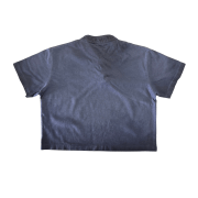 Inside-Out Tumble Washed Qipao Collar Short Sleeve Cropped T-Shirt
