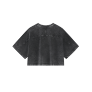 Inside-Out Tumble Washed Vintage Crew Neck Drop Shoulder Cropped T-Shirt