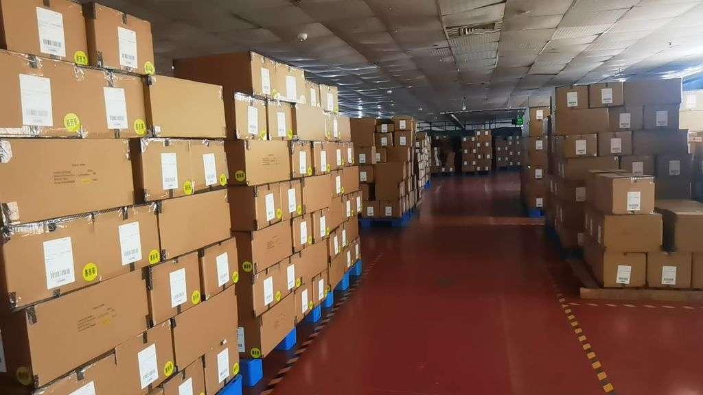 Finished goods warehouse at Newasia Garment Factory