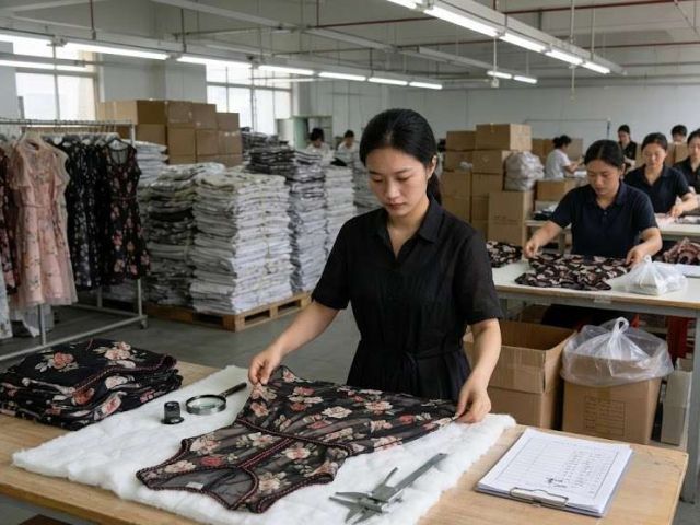 Premium woven fabric selected for custom maxi dress manufacturing