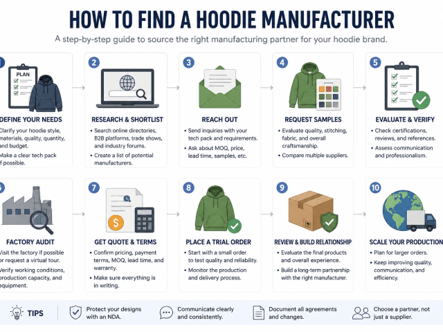 A step-by-step guide to source the right manufacturing partner for your hoodie brand.