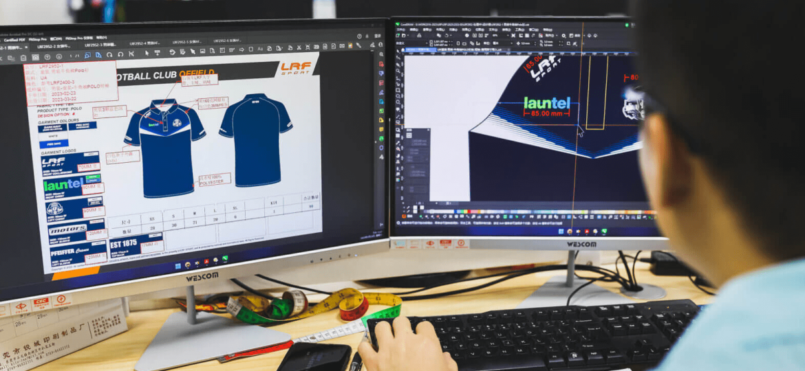 Sportswear design development process from concept sketches to finished apparel samples