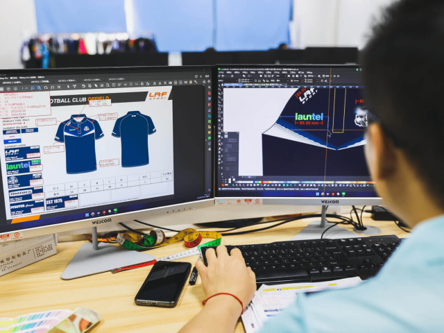 Sportswear design development process from concept sketches to finished apparel samples