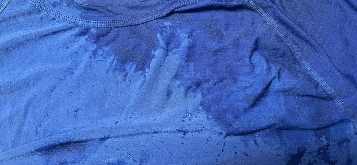 Close-up of moisture wicking fabric structure designed to transfer sweat and maintain wearing comfort
