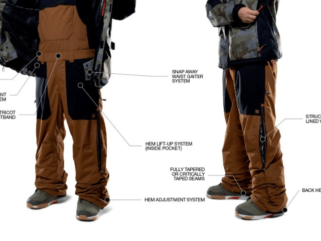 Professional snowboard pants designed with reinforced panels for extreme outdoor sports and winter activities