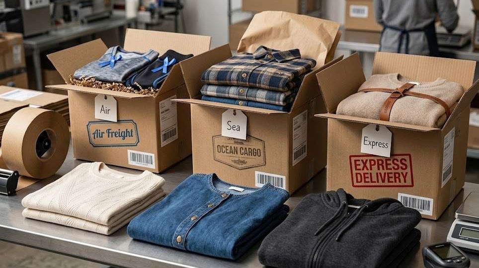 Comparison of air freight and sea freight options for maxi dress international shipping