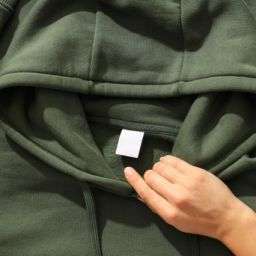 High-quality hoodie stitching, rib cuffs, and finishing details for durable private label garments