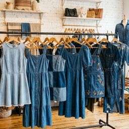 Full-cycle private label denim maxi dress customization