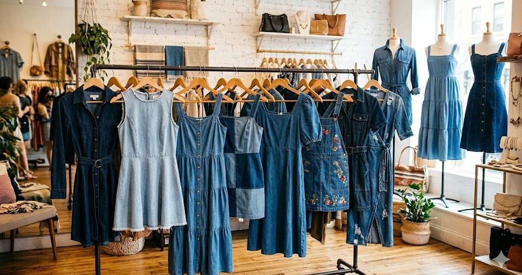 Full-cycle private label denim maxi dress customization