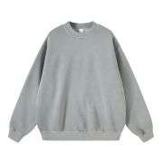 Vintage washed mock neck sweatshirt with oversized fleece fit