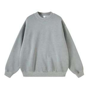 Vintage washed mock neck sweatshirt with oversized fleece fit