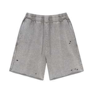 Vintage Washed Wax-Dyed Ripped Raw Edge Loose Streetwear Shorts