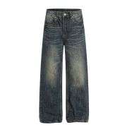 Vintage High Street Blue Whisker Baggy Jeans