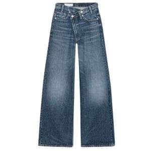 Vintage Streetwear Cross Waist Wide Leg Jeans