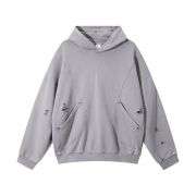 Heather grey studded hoodie