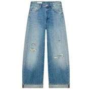 Vintage Streetwear Cuffed Hem Distressed Jeans