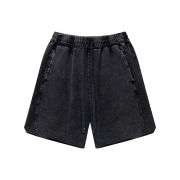 Vintage Wax-Dyed Washed Raw Edge Loose Shorts
