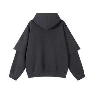 Dark grey vintage washed hoodie