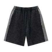 Color Block Patchwork Drawstring Loose Casual Vintage Washed Shorts