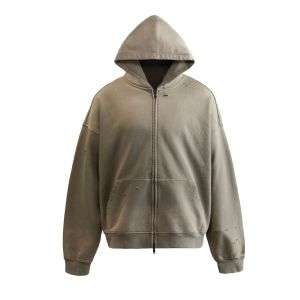 Taupe vintage zip hoodie