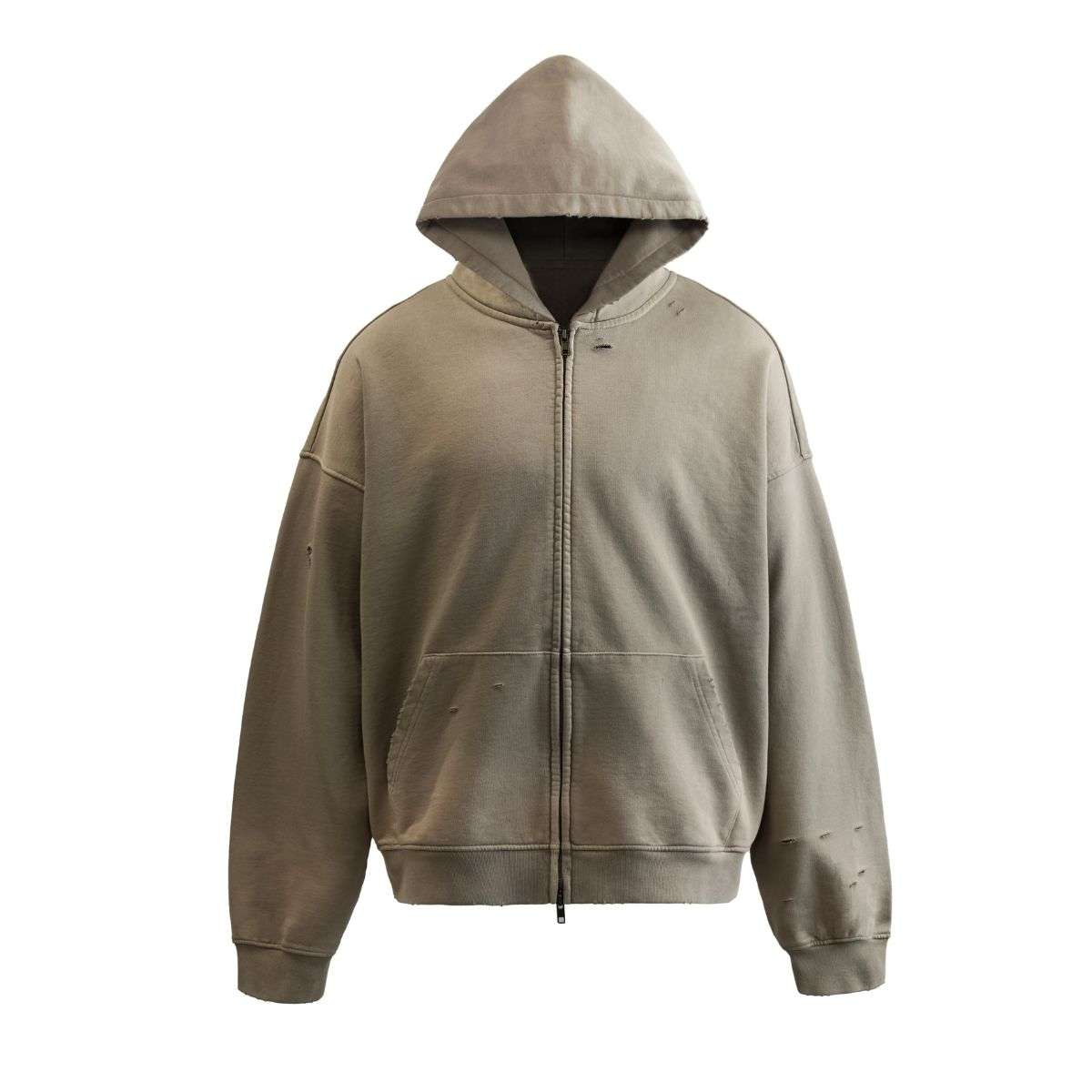Taupe vintage zip hoodie