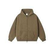 Khaki oversized fleece hoodie