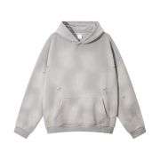 Heather grey fleece streetwear hoodie