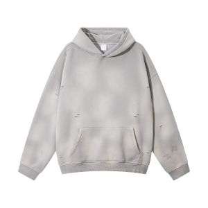 Heather grey fleece streetwear hoodie